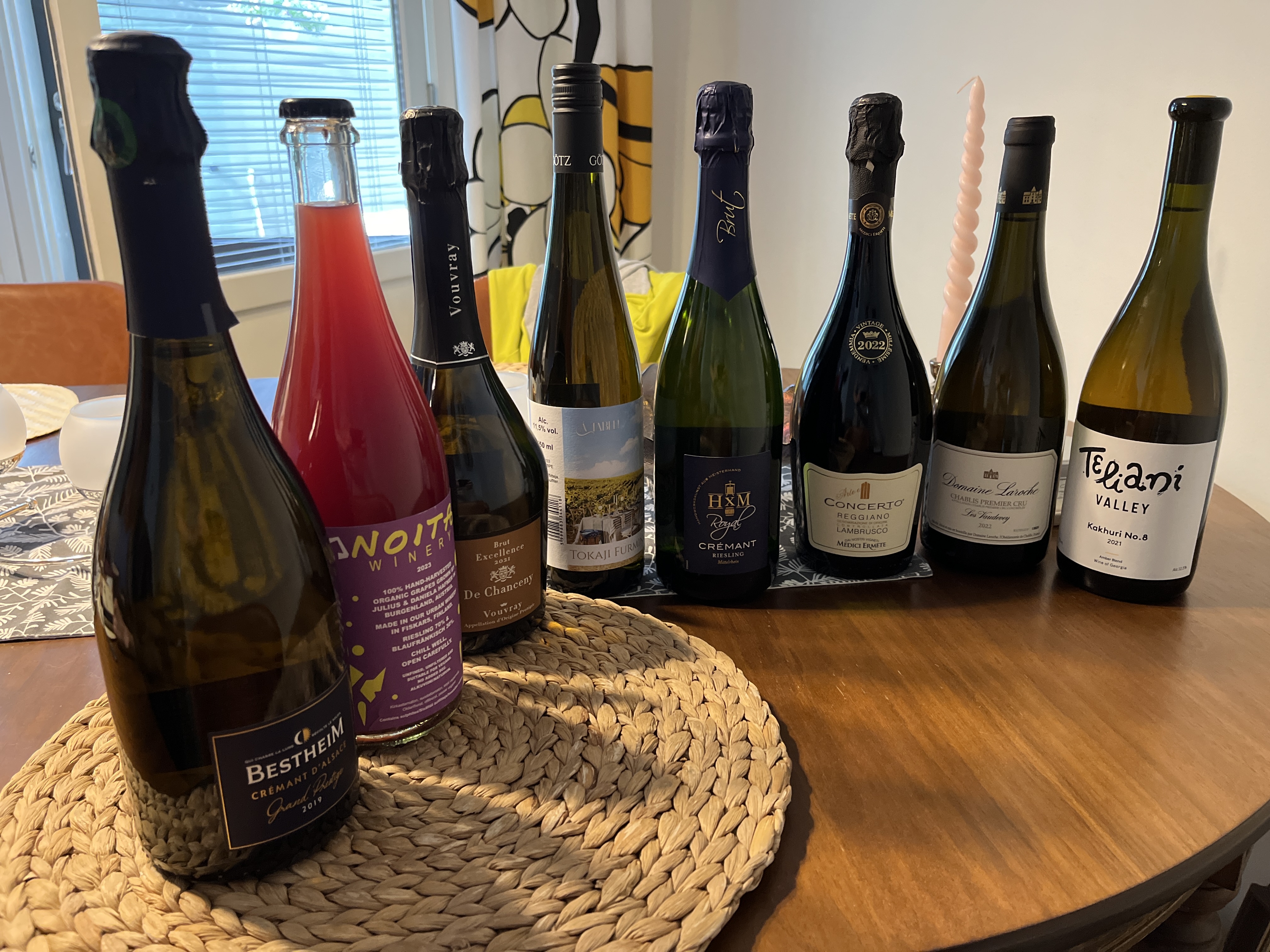 Wines from the tasting