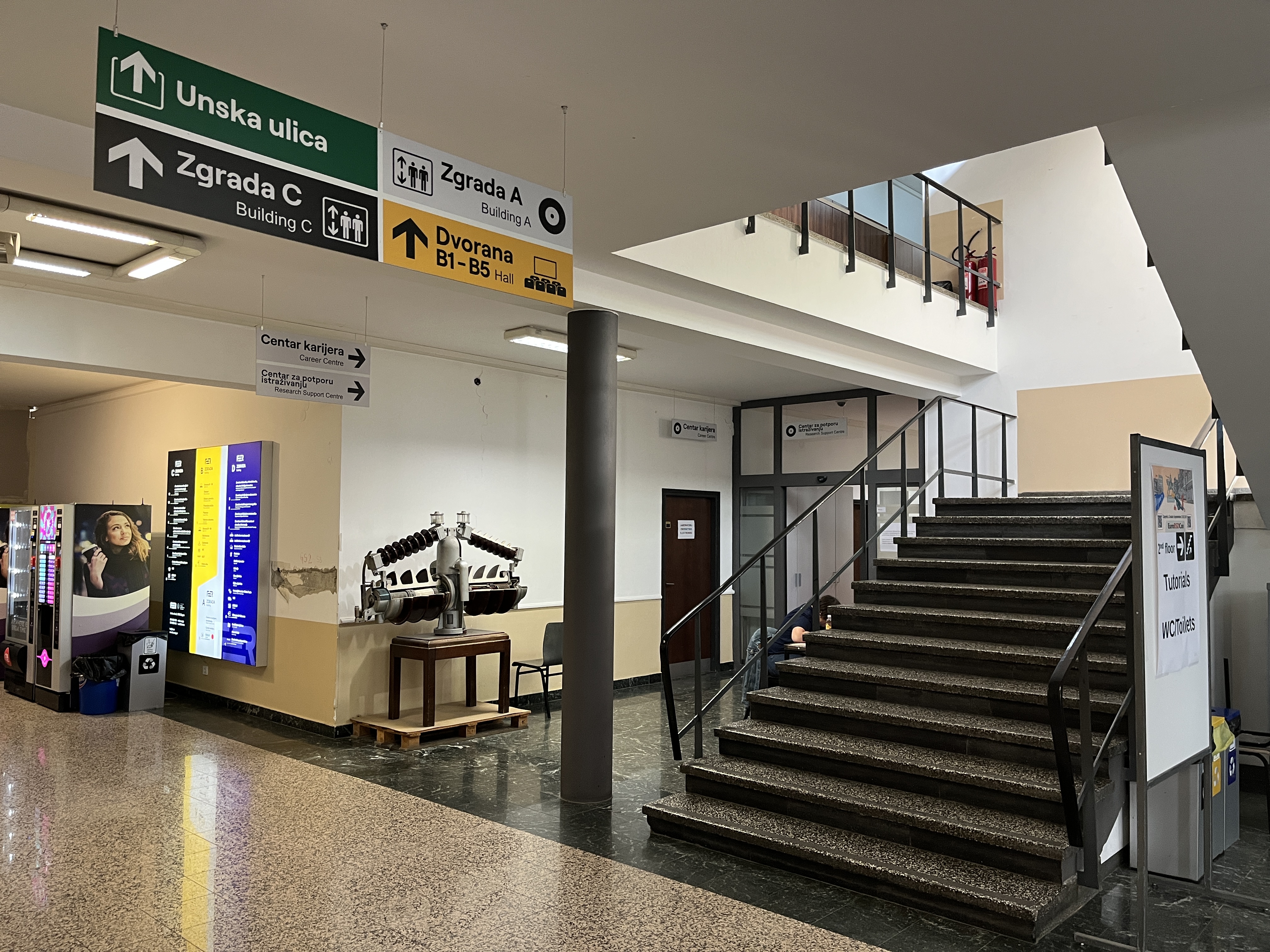 A photo of a stairway in the conference venue